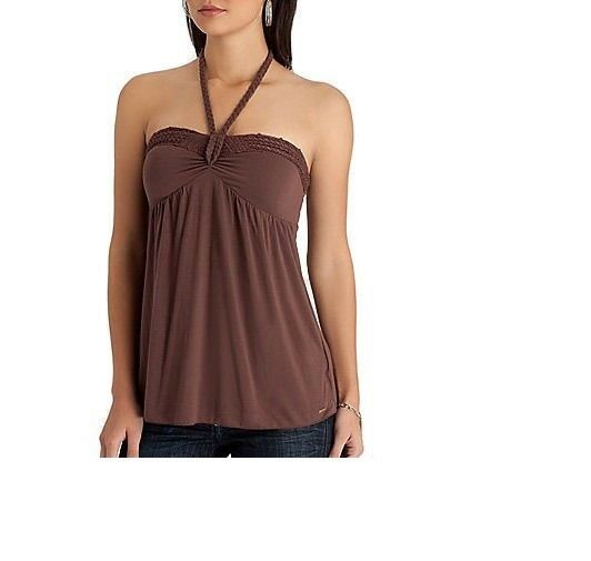 GUESS LADIES HAYDEN HALTER BROWN TUBE TOP Sz. XS