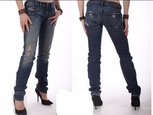 NWT $270 DIESEL DESTROY WOMEN'S JEANS LHELA 0073W  Sz. 27