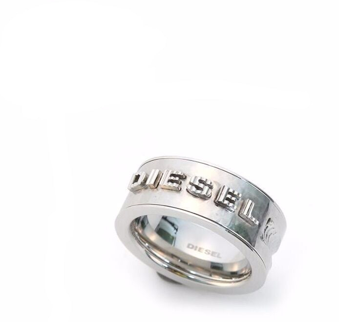 DIESEL SILVER STAINLESS STEEL WELDING RING DX0325