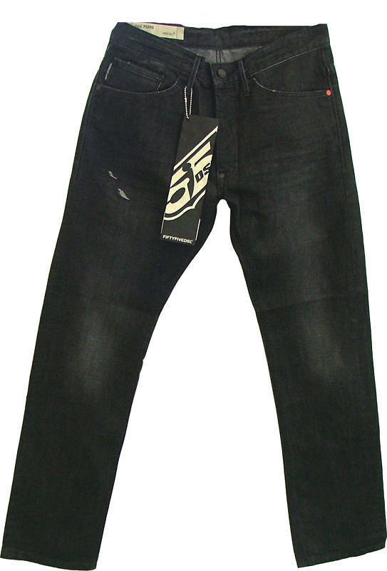 DIESEL MEN'S JEANS BLACK IN BLACK COATED FIFTYFIVE DSL 55 Sz. 27