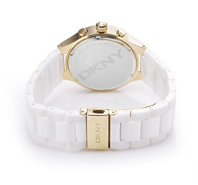 DKNY WOMEN'S CERAMIC GOLD CRISTALS COLLECTION WATCH NY2224