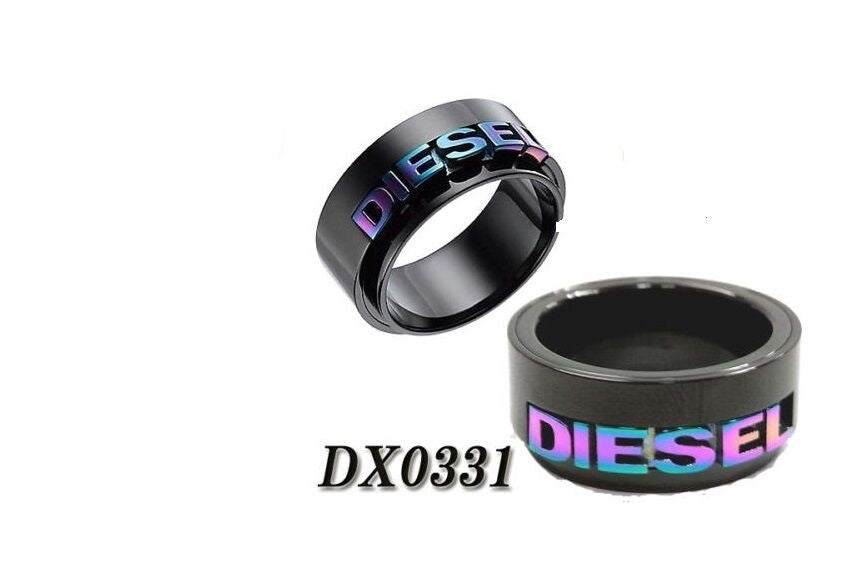 DIESEL RAINBOW LOGO STEEL HERREN RING DX0331