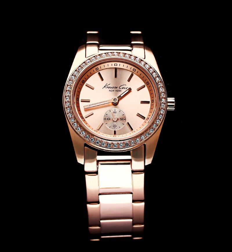 KENNETH COLE LADIE'S ROSE GOLD CRYSTALS SECOND DIAL WATCH KC4791