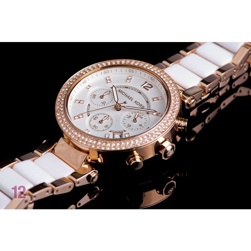 MICHAEL KORS WOMEN'S CRYSTALS PARKER ROSE GOLD  WATCH MK5774