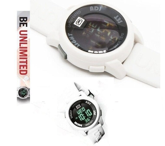 MARC ECKO MEN'S RUBBER BAND DIGITAL WHITE LCD WATCH E07503G2