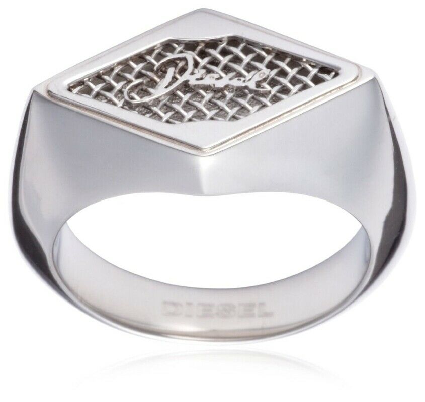 DIESEL LADIES SILVER POLISHED STEEL RING DX0379