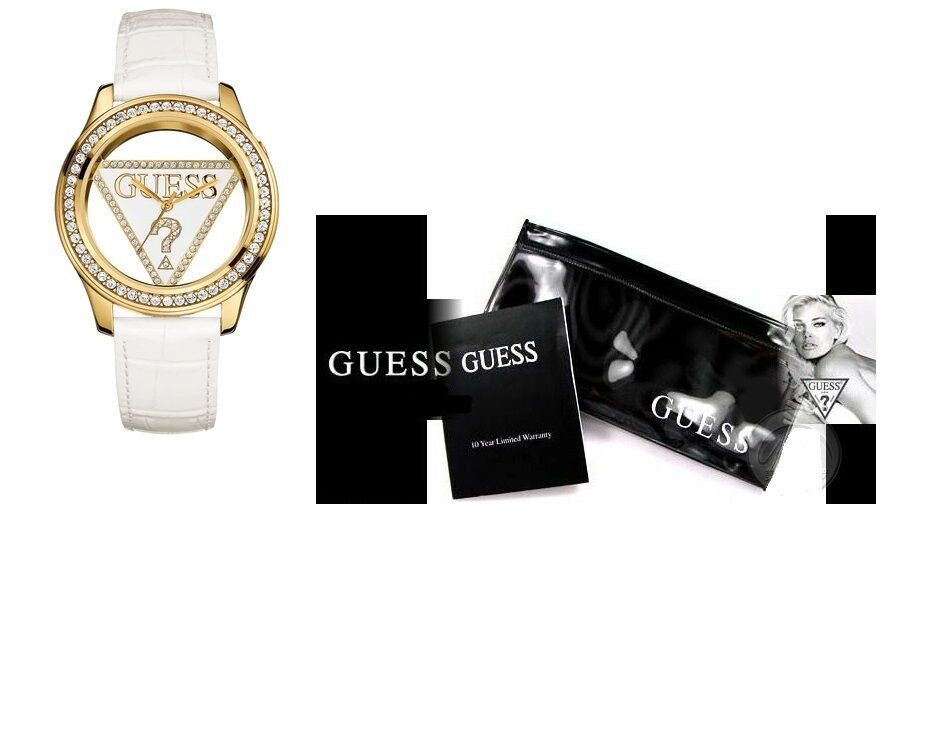 GUESS LADIE'S TRANSPARENT DIAL CRYSTALS FASHION WATCH U10045L1