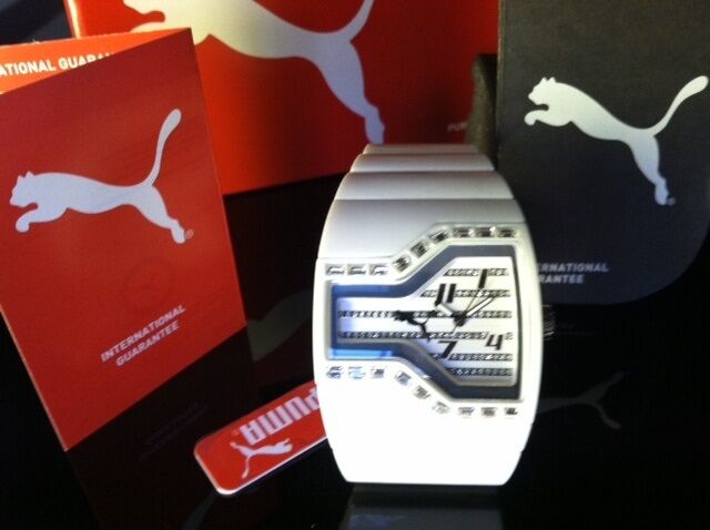 PUMA WHITE LUXURY CRYSTALS FASHION SPORRT WATCH PU910732003