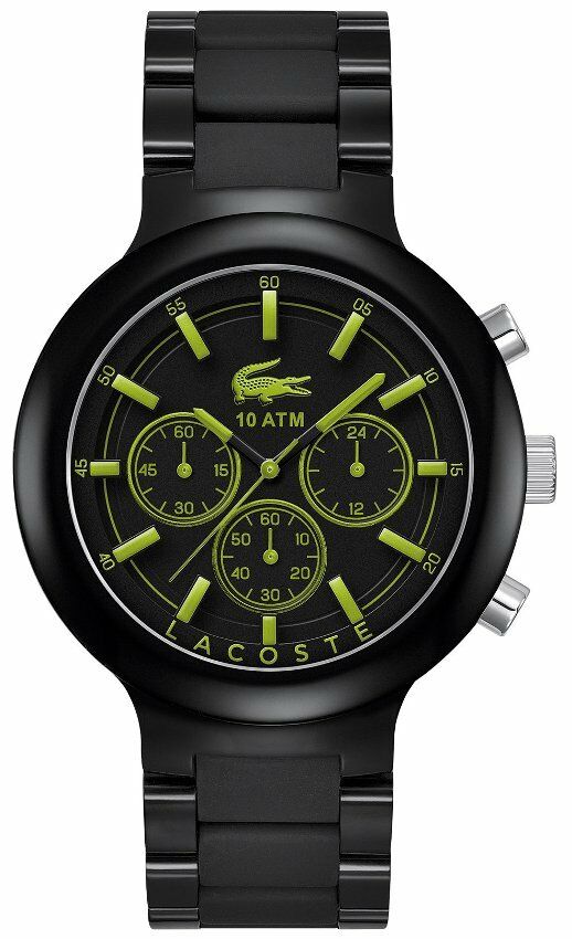 LACOSTE MEN'S ACRYLIC/RUBBER LASER REFLECT WATCH 2010756