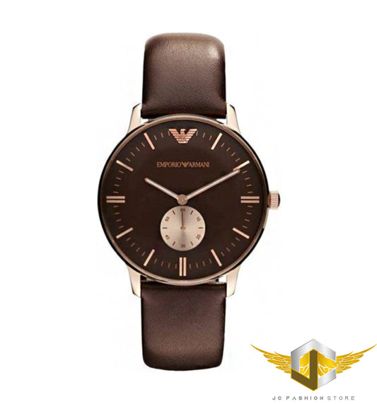 EMPORIO ARMANI MEN'S LEATHER WATCH AR0383