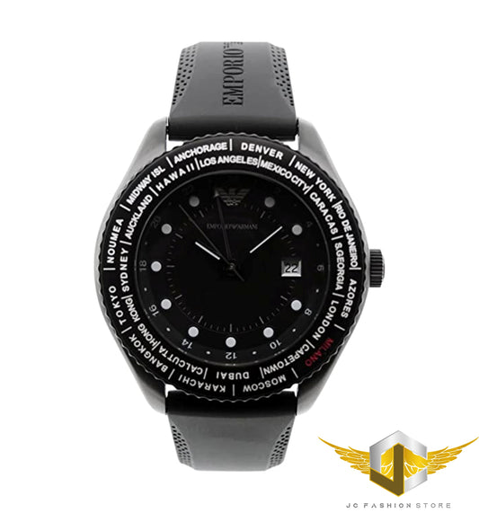 EMPORIO ARMANI MEN'S BLACK GMT WATCH AR0588