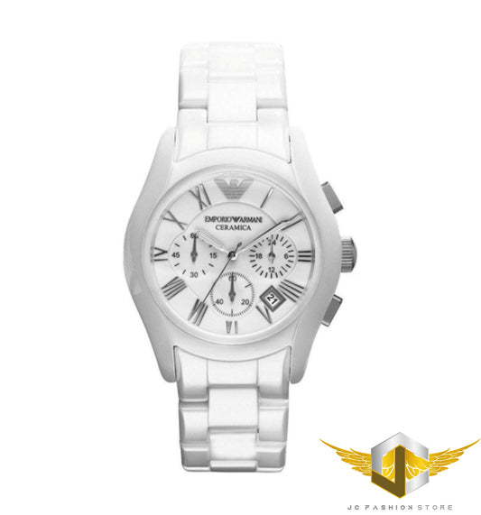 EMPORIO ARMANI MEN'S CHRONOGRAPH WHITE CERAMIC WATCH AR1403