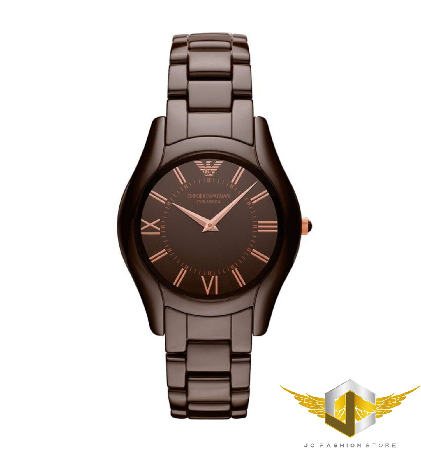 EMPORIO ARMANI LADIE'S BROWN ULTRA SLIM CERAMIC WATCH AR1445