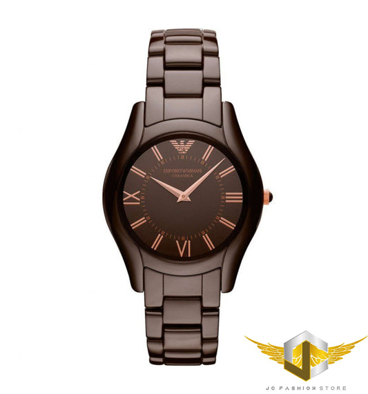 EMPORIO ARMANI LADIE'S BROWN ULTRA SLIM CERAMIC WATCH AR1445