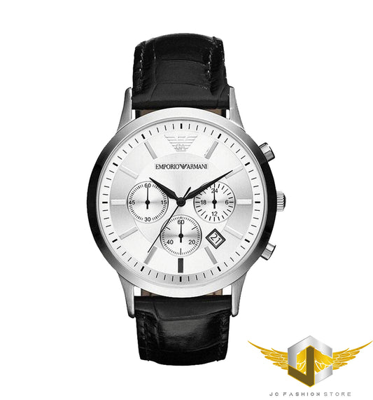 EMPORIO ARMANI MEN'S LUXURY LEATHER CHRONOGRAPH WATCH AR2432