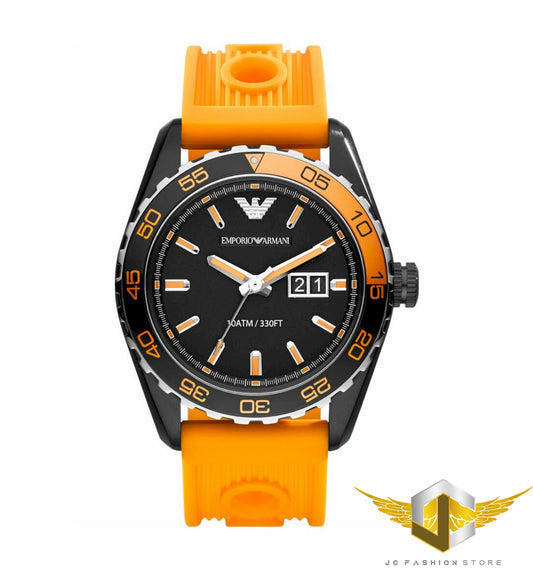 EMPORIO ARMANI MEN'S ORANGE RUBBER SPORT WATCH AR6046