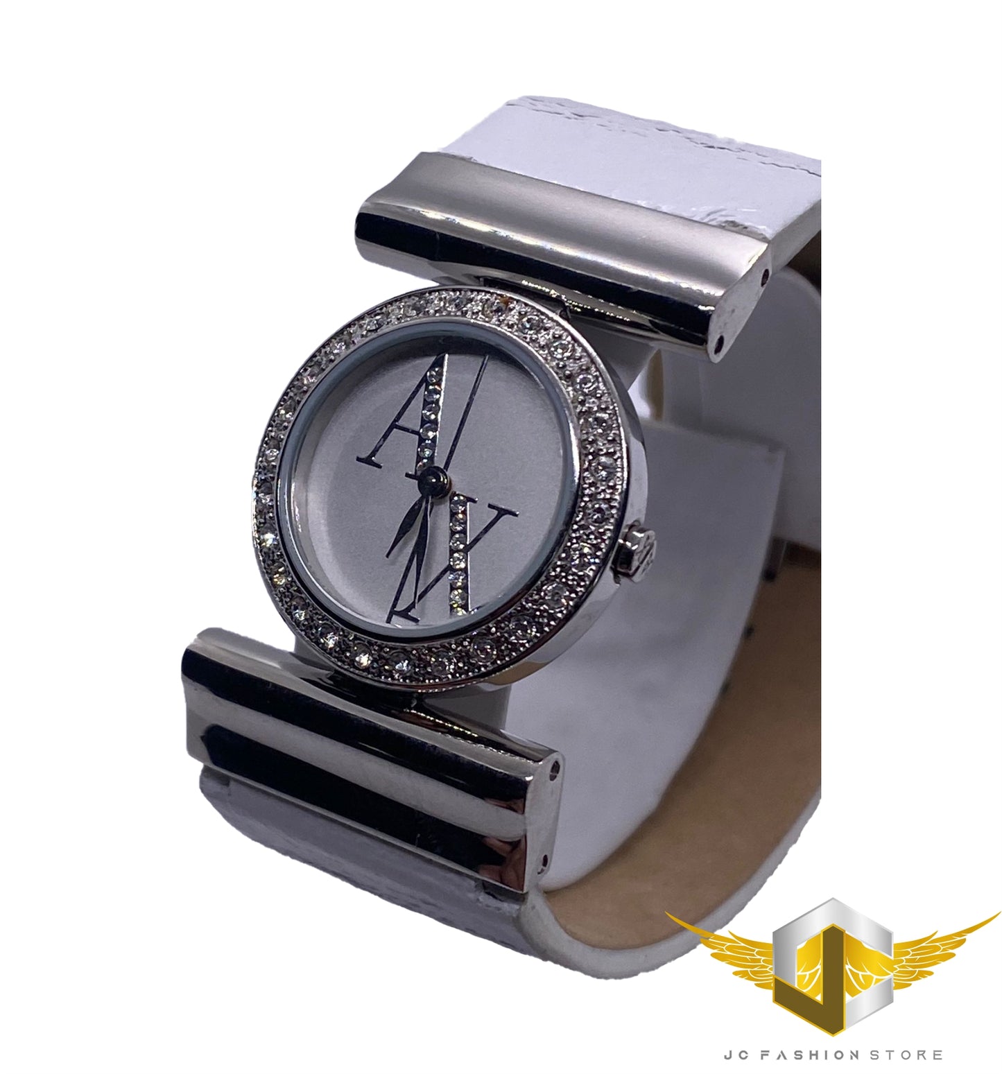 ARMANI EXCHANGE LADIE'S SIGNATURE WHITE LEATHER WATCH AX3023