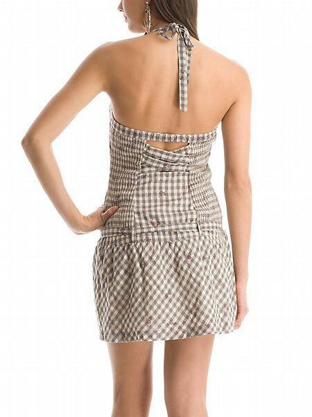 GUESS Gingham Plaid Lolita Halter Dress Size 3