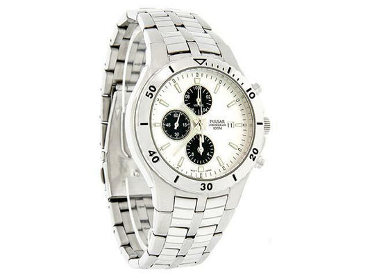 Pulsar Mens Chronograph Silver/White PF8221
