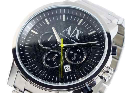 ARMANI EXCHANGE MEN'S CHRONOGRAPH BLACK FACE SILVER WATCH AX2063