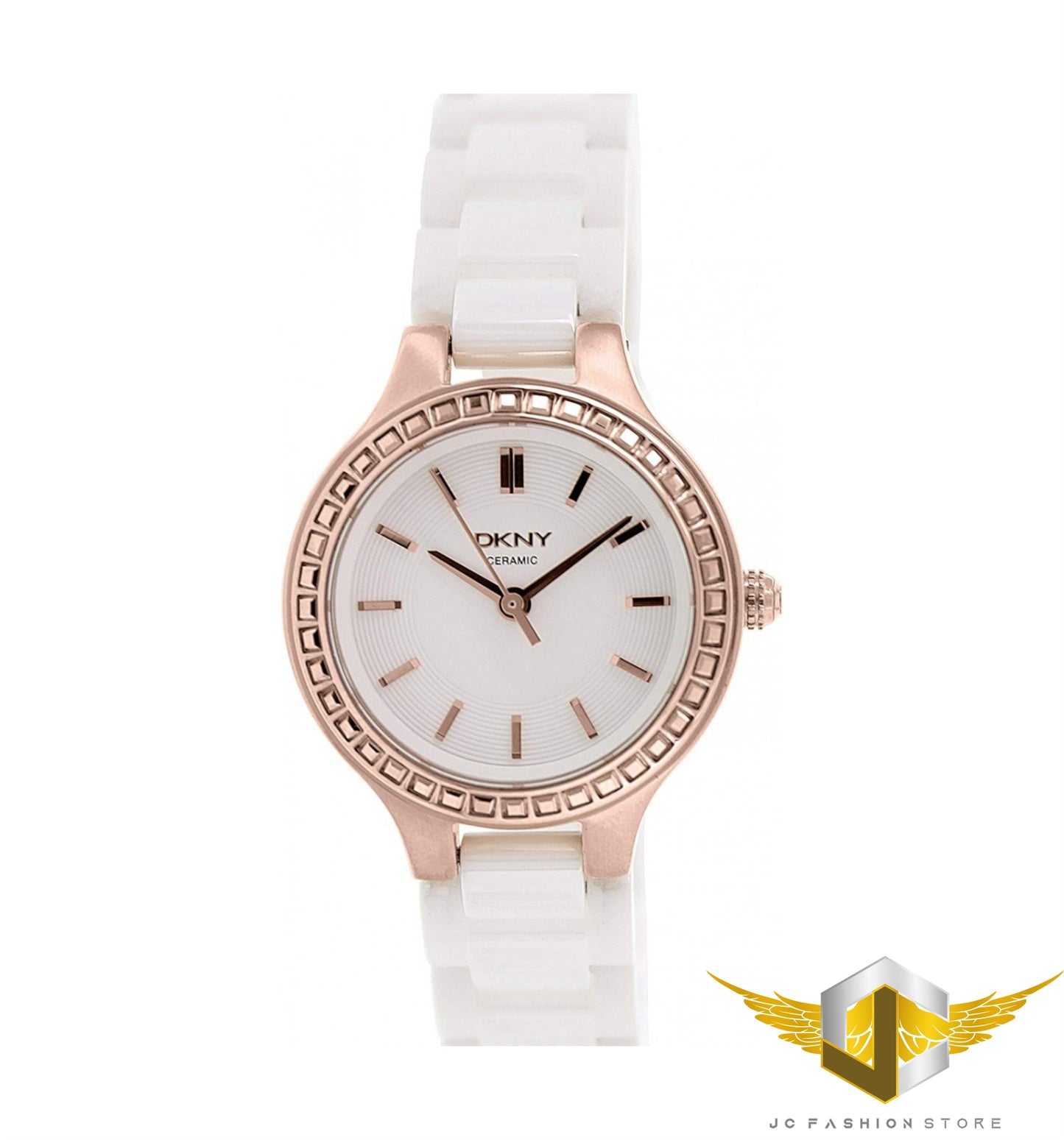 DKNY LADIES CRYSTALS CERAMIC COLLECTION WHITE WATCH NY2251