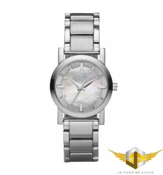 DKNY WOMEN'S COLLECTION SILVER MOTHER OF PEARL WATCH NY4519