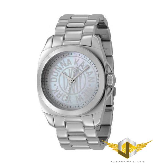 DKNY WOMEN'S SILVER LUXURY DRESS WATCH MOP PEARL LOGO NY4905